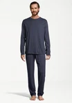 Schiesser Pyjama Night & Home Dunkelblau/Blau/Grau