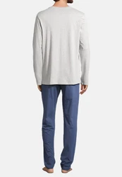 Schiesser Pyjama Night & Home Grau/Hellgrau/Khaki