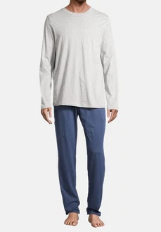 Schiesser Pyjama Night & Home Grau/Hellgrau/Khaki