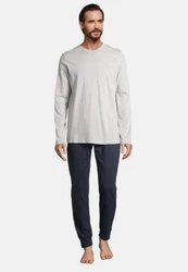 Schiesser Pyjama Night & Home Set Grau/Dunkelblau/Khaki/Hellgrau