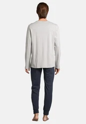 Schiesser Pyjama Night & Home Set Grau/Dunkelblau/Khaki/Hellgrau