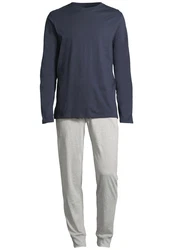 Schiesser Pyjama Night & Home Set Grau/Dunkelblau