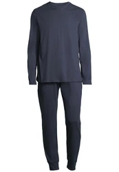 Schiesser Pyjama Night & Home Set Dunkelblau/Grau/Blau