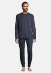 Schiesser Pyjama Night & Home Set Dunkelblau/Grau/Blau