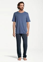 Pyjama Night & Home (Set, 2 tlg) Schlafanzug - Baumwolle - Atmungsaktiv - Hose mit seitlichen Taschen