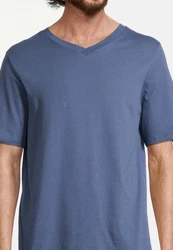 Schiesser Pyjama Night & Home Schlafanzug Grau/Dunkelblau/Blau