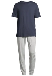 Schiesser Pyjama Night & Home Set Grau/Dunkelblau
