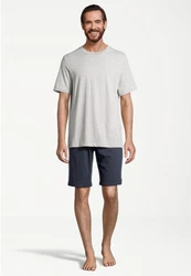 Schiesser Pyjama Night & Home Grau/Hellgrau/Khaki