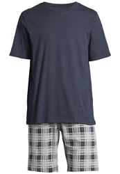Schiesser Pyjama Night & Home Grau/Dunkelblau/Blau