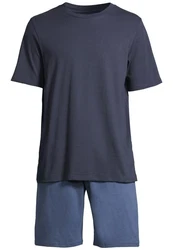 Schiesser Pyjama Night & Home Dunkelblau/Grau/Blau