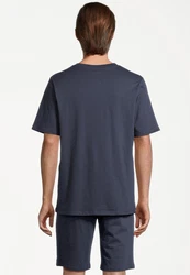 Schiesser Pyjama Night & Home Dunkelblau/Dunkelgrau/Grau/Blau