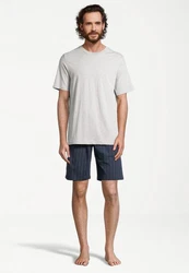 Schiesser Pyjama Night & Home Grau/Hellgrau/Khaki