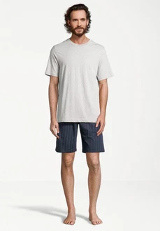 Schiesser Pyjama Night & Home Grau/Hellgrau/Khaki
