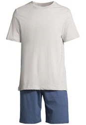 Schiesser Pyjama Night & Home Khaki/Grau/Beige/Hellgrau/Braun