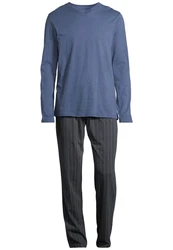 Schiesser Pyjama Night & Home (Set, 2 tlg) Dunkelblau/Grau