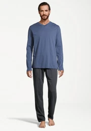 Pyjama Night & Home (Set, 2 tlg) Schlafanzug - Baumwolle - Atmungsaktiv - Hose mit seitlichen Taschen