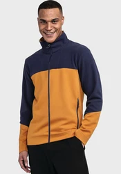 Schöffel Strickfleece-Pullover Style Karif MNS Braun/Dunkelblau/Orange