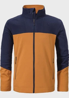 Schöffel Strickfleece-Pullover Style Karif MNS Braun/Dunkelblau/Orange
