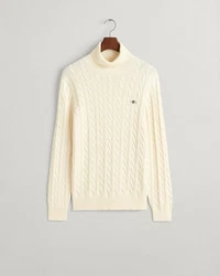 Gant Strickpullover COTTON CABLE TURTLE NECK creme