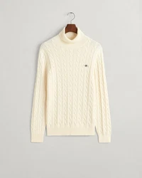 Gant Strickpullover COTTON CABLE TURTLE NECK creme