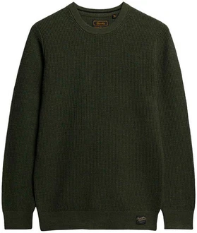 Superdry Strickpullover TEXTURED CREW KNIT JUMPER thyme grn Superdry Strickpullover TEXTURED CREW KNIT JUMPER thyme grn