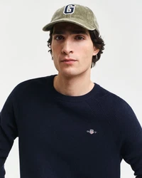 Gant Rundhalspullover COTTON WOOL RIB C-NECK Dunkelblau/Blau/Hellblau/Schwarz