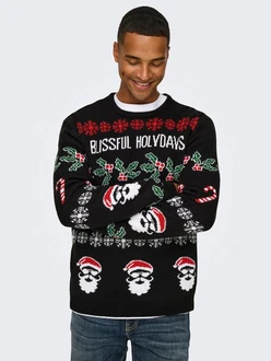 ONLY & SONS Pullover ONSXMAS REG 5 ALLOVER CREW KNIT ONLY & SONS Pullover ONSXMAS REG 5 ALLOVER CREW KNIT