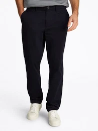 Chinohose DENTON CHINO SATIN mit Gestaschen mit Knopf, Logostickerei