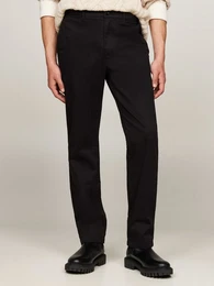 Chinohose DENTON CHINO SATIN mit Gestaschen mit Knopf, Logostickerei