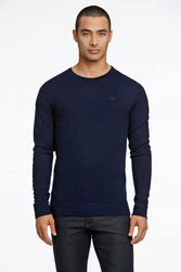 Lindbergh Rundhalspullover Dunkelblau/Blau