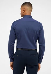 Eterna Langarmhemd SUPER SLIM Dunkelblau/Blau
