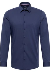 Eterna Langarmhemd SUPER SLIM Dunkelblau/Blau