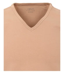 VENTI T-Shirt V-Neck Beige/Braun/Khaki