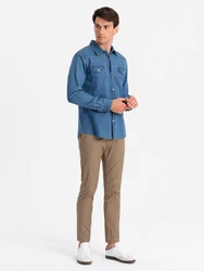 OMBRE Herren Hemd Hellblau/Dunkelblau/Blau