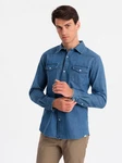 OMBRE Herren Hemd Hellblau/Dunkelblau/Blau