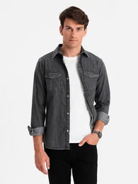 Jeanshemd Jeanshemd mit Druckknopfverschluss