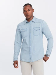 OMBRE Herren Hemd Hellblau