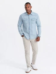 OMBRE Herren Hemd Hellblau