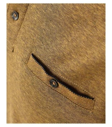 CASAMODA Langarmshirt Polo-Shirt Khaki/Braun/Beige