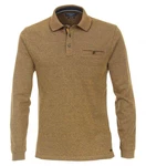 CASAMODA Langarmshirt Polo-Shirt Khaki/Braun/Beige