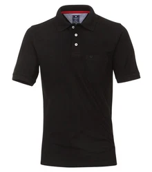 Redmond Poloshirt Piqu Polo-Shirt Schwarz/Blau/Dunkelblau