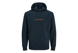 Jack & Jones Kapuzensweatshirt JJTree Sweat Hood Dunkelblau/Blau/Hellblau