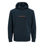 Jack & Jones Kapuzensweatshirt JJTree Sweat Hood Dunkelblau/Blau/Hellblau
