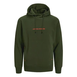 Jack & Jones Kapuzensweatshirt JJTree Sweat Hood oliv/orange