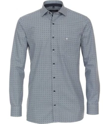 CASAMODA Langarm Businesshemd Comfort Fit Kentkragen Print Dunkelblau/Blau/Hellblau/Grau