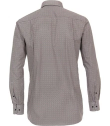 CASAMODA Langarm Businesshemd Comfort Fit Kentkragen Print Braun/Grau