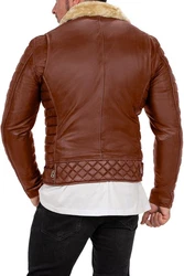 Reichstadt Lederjacke Herren Bikerjacke RS008LUX Cognac