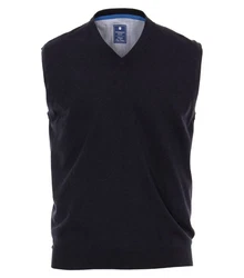 Redmond V-Ausschnitt Pullunder Blau/Dunkelblau