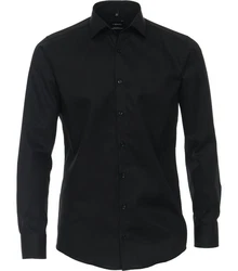 VENTI Business Langarmhemd Schwarz