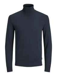 Jack & Jones Strickpullover JJEEMIL KNIT ROLL NECK Dunkelblau